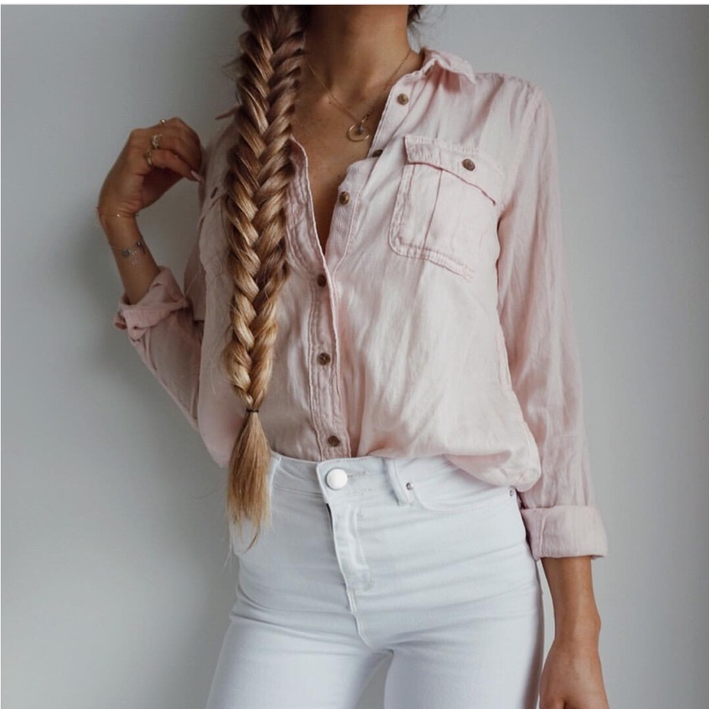 Pink button up shirt